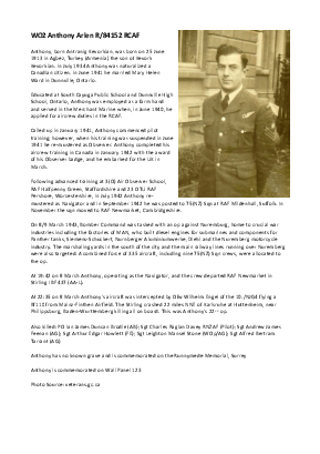 A preview of a PDF biography for Arlen, Anthony